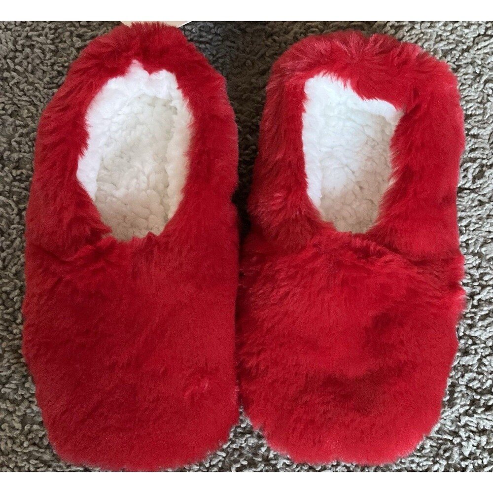 NEW With Tag ! Auden Women Faux Fur Slipper Socks Red Size Small (5-7)